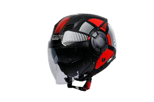 SWAY SW 766 GEKO Black Red Yarım Kask
