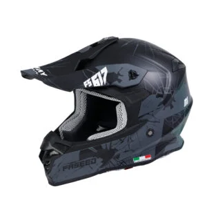 SWAY SW 617 MATT CRAK Black Grey Cross Kask